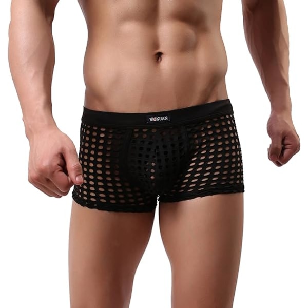 Seksikäs alusvaatteet miehille Hengittävä Mesh Boxer Briefs Trunks 3kpl xl