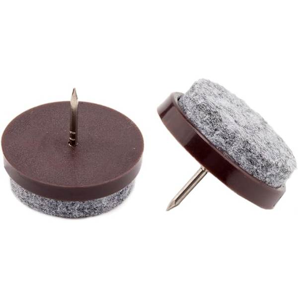 50 st runda tunga möbeltassar i filt, golvskydd för hårda trägolv för stolar, bord, skrivbord, byråer, soffor, fåtöljer, 28 mm, bruna
