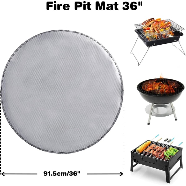 36 Inch Fire Retardant Mat - Fire Pit Mat Protector Fire Proof Grill Mat, B