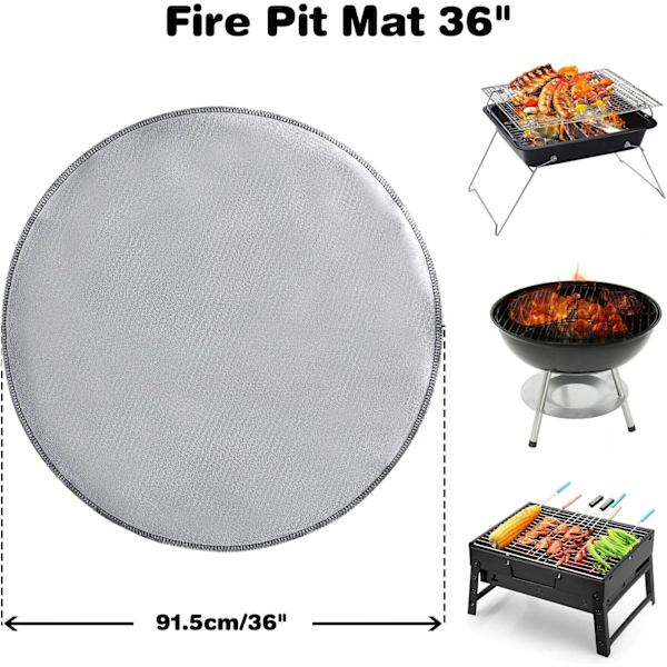 36 tommers brannhemmende matte - branngropmattebeskytter brannsikker grillmatte, B
