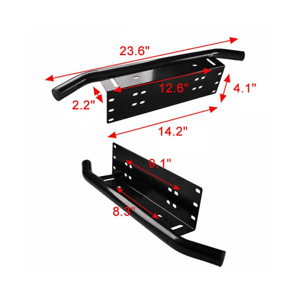 23\" Nummerpladeholder Bull Bar Kofanger Montering Klemme Led Holder Offroad