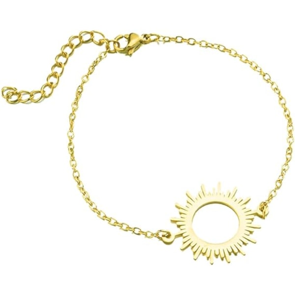 Rostfritt stål solarmband smycken Sunshine Circle Chain Armband Enkelt
