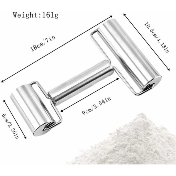 Rustfrit rullepind Dejrulleredskabet Dobbelt rullepind Non-stick rullepind Bagerirullepind Non-stick metalrullepind