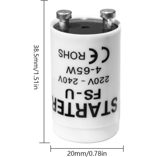 12 stk. Fluorescerende rørstarterpære 4-65W 200-250V LED-starterstarter