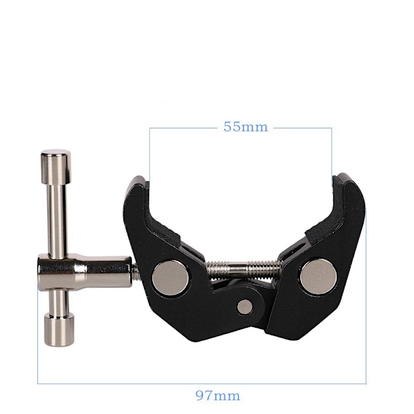 Super Clamp 2-pak til Tripodben, Kameraovervågning, LED-lys, Sort