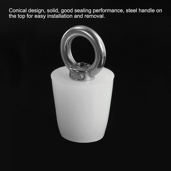 sourcing map Konisk silikon gummi badepropp 19mm til 26mm Solid White med ring for avløp 2 stk