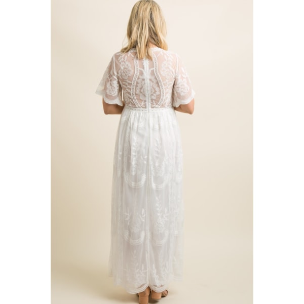 Gravida kvinnor Fotografi Spetsklänning, vit genomskinlig Maxiklänning med Lo