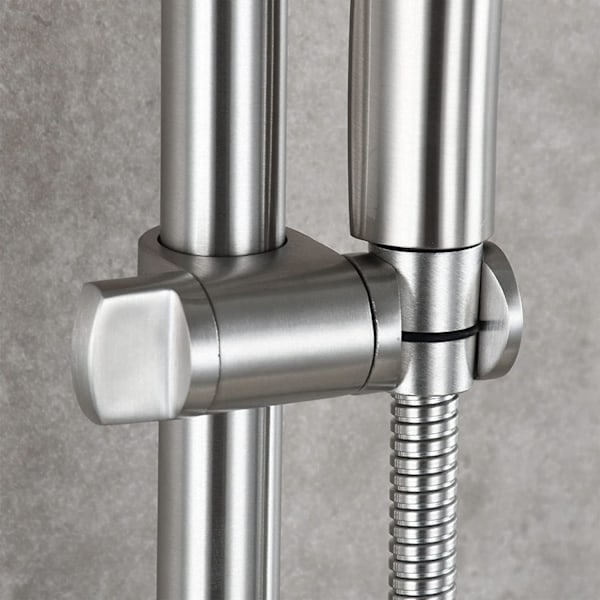 Dusjhodeholder, Justerbar Høyde Dusjhodeholder, 360° Svingbar Universal Dusjbrakett Solid Børstet 304 Rustfritt Stål Erstatning for Φ25m
