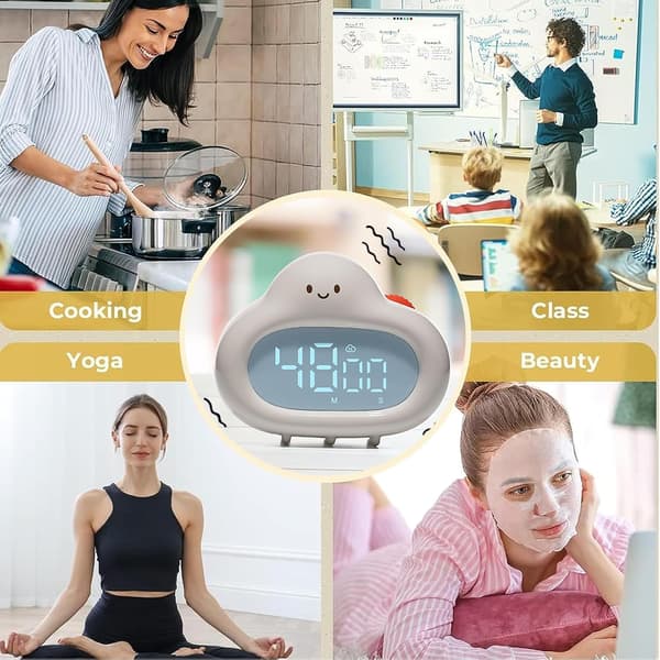 Barnens tecknade timer, kökstimer med stor LED-skärm