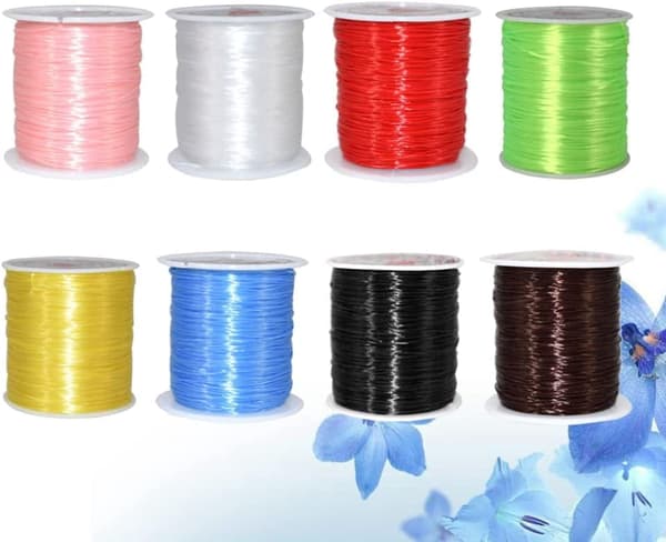 Krystal Elastisk Snor Sæt: 8 ruller Klar Elastisk Snor Perler Strækbar Snor Armbåndssnor Perlesnor Elastisk Perlesnor til Armbånd