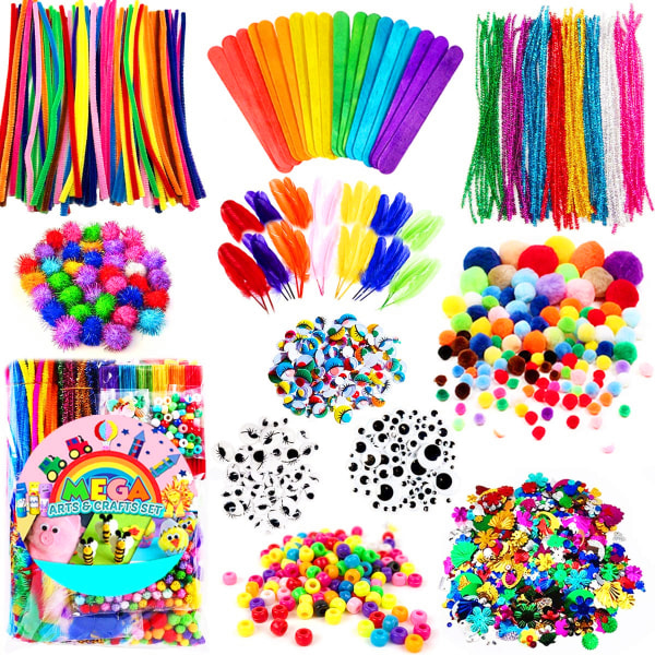 Craft kit - Piprensare, rörliga ögon, flerfärgade bollar