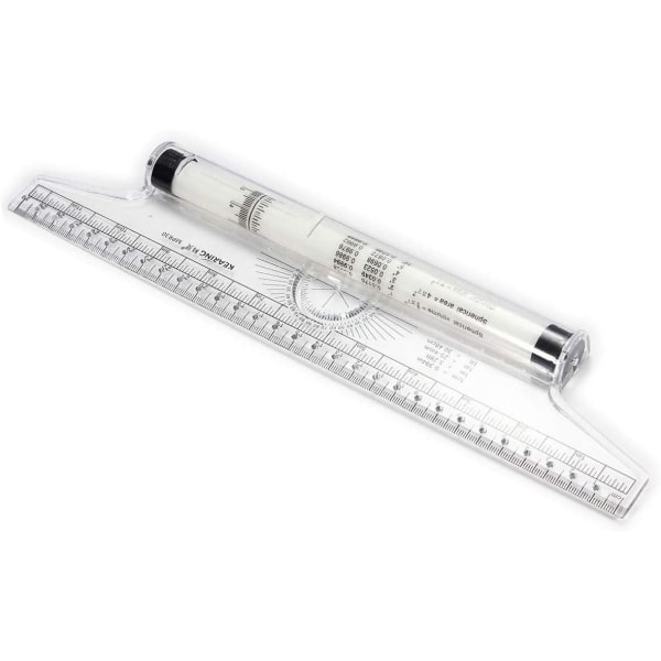 Parallel Drafting Ruler Rolling Ruler med Vinkelmåler Plast Ruler Drafting Tool til Ingeniør