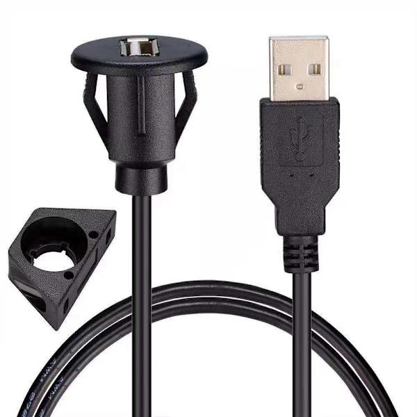 Universell USB-förlängningskabel för bil, instrumentpanel, infälld montering för bilradio