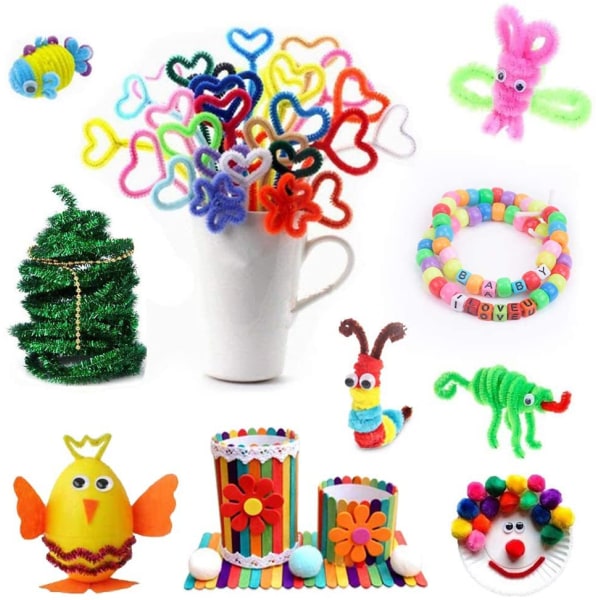 Craft kit - Piprensare, rörliga ögon, flerfärgade bollar