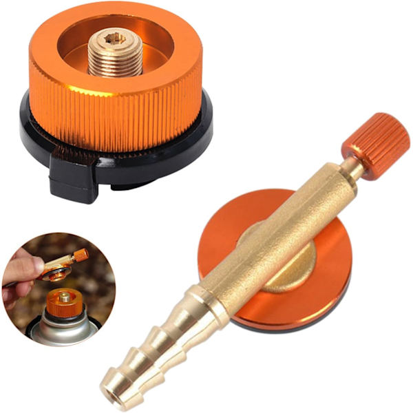 Gassadapter, Gassbeholderadapter, Avfalls Gassinnsamling, med Utslippsfunksjon, Høy og Lav Temperaturmotstand, Egnet for Camping, Fotturer, Piknik