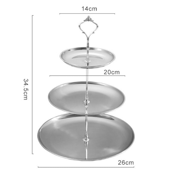 Tier Kage Stativ, Rustfrit Stål Kageholder til Fødselsdag, Bryllup, Babyshower, til Cupcake Candy Donut Dessert Display