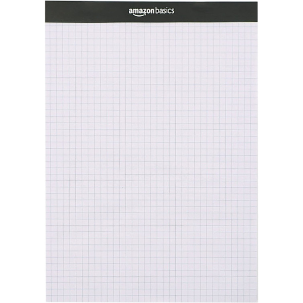 Quad-Ruled Paper Pad - Pakke med 2, 8,5 tommer x 11,75 tommer