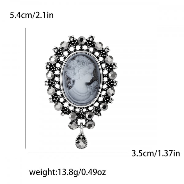 Lady Vintage Cameo Victorian Style Hääjuhla Naiset Rintaneula Rintaneula Pin Hopea