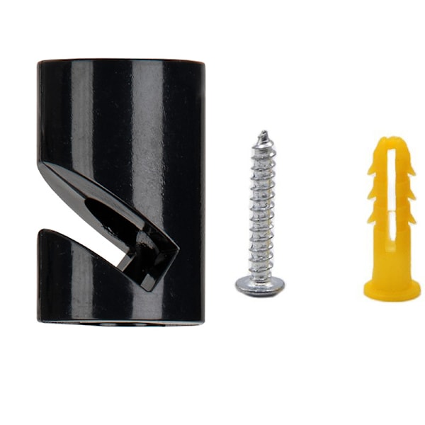 Væg- og Loftskabelholder [4 stk., Sort] Loftsmontering med skruer og vægpropper, Overflademonteret kabelholder til dine DIY-projekter, 20*30 mm