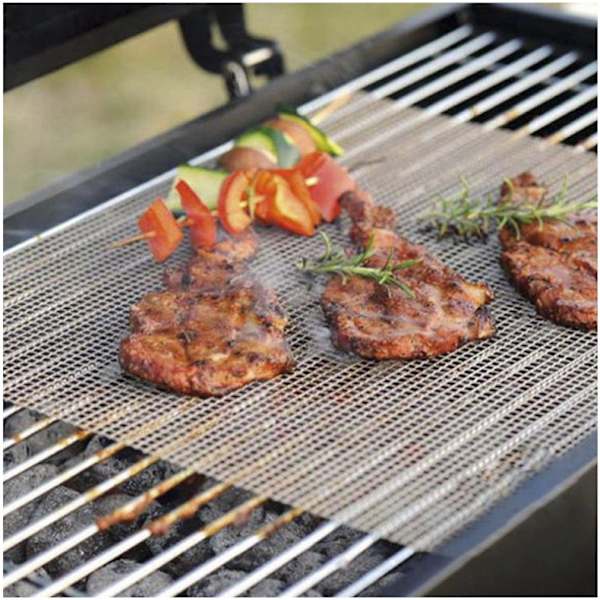Grillmatte i teflon for grill og plancha, non-stick stekematter stekt, - 3 stk (40 x 33 cm)