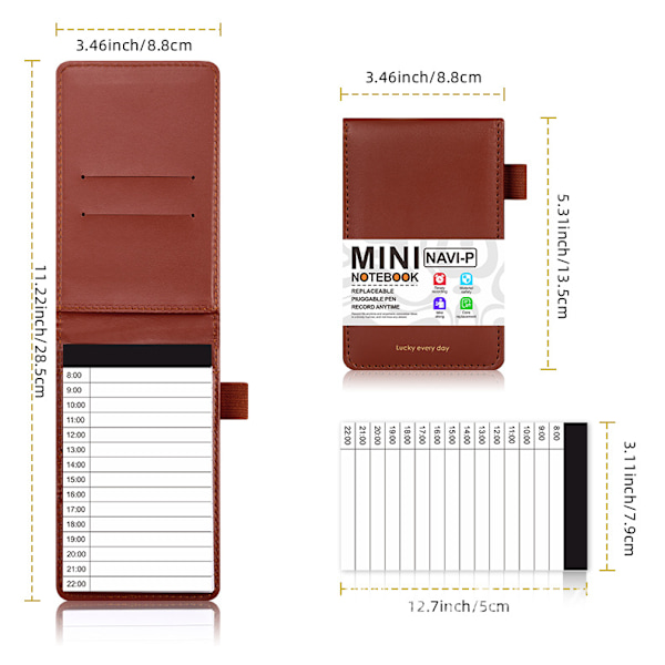 Mini fickanteckningsblockshållare, litet fickanteckningsblock i PU-läder, affärsanteckningsblock, mini anteckningsblock med 50 blad