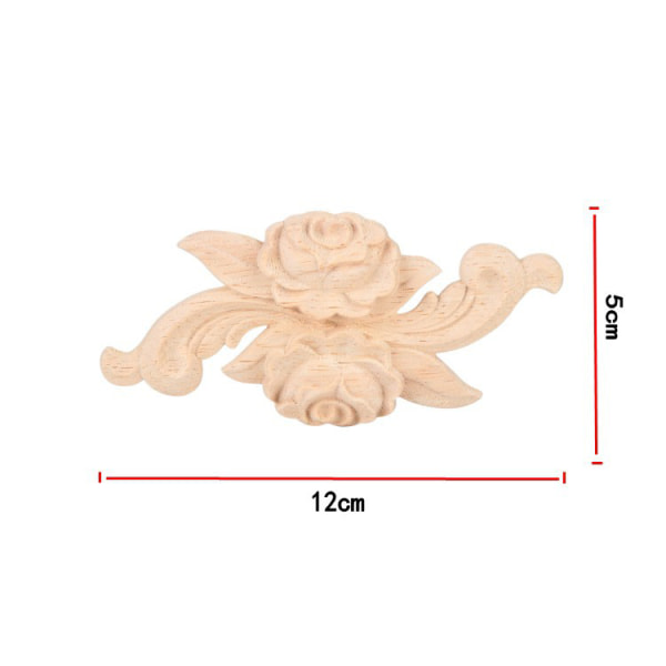 4 stk. vegglampe i tre, vintage stil blomst pålegg i tre