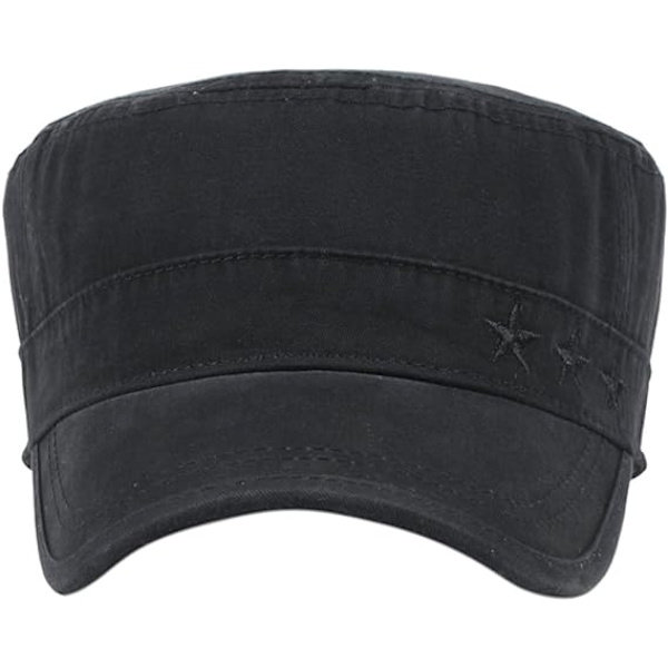 Herr Bomull Platt Topp Peaked Baseball Twill Armé Militär Corps Hatt Kep Vis