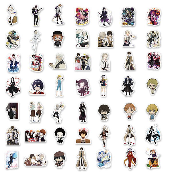100 kpl Anime Bungo Stray Dogs -tarroja, jotka sopivat vesipulloon, kannettavaan tietokoneeseen, puhelimeen, kitaraan, rullalautaan, tietokoneeseen, sarjakuva-vinyyliin, vedenpitäviä, esteettisiä, lapsille, aikuisille
