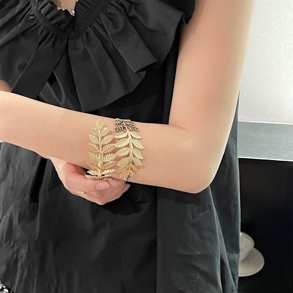 Metallisk grekisk romersk lagerblad armband överarm manschett arm