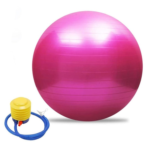 Træningsbold Ekstra tyk yogaboldstol til kontor & hjem & fitness, pink