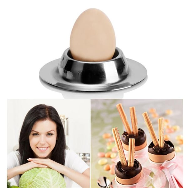 Eggkopper med base i rustfritt stål, enkelt eggstativ, brettkopp for frokost, husholdningskjøkkenverktøy