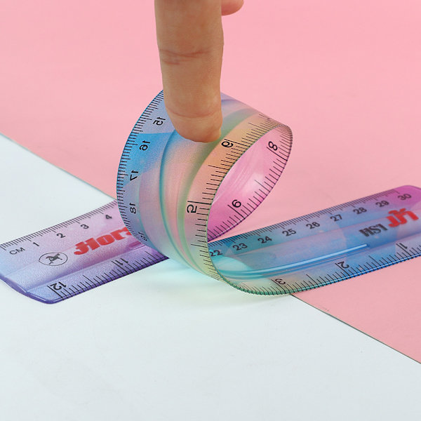 2 stycken 30 cm/12 tum linjaler, okrossbar flexibel linjal plast