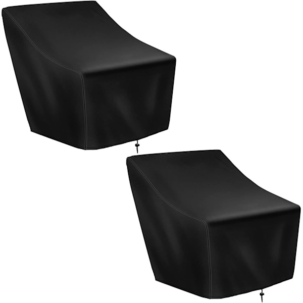 Patio stolsöverdrag, 2-pack vattentäta utomhus vardagsrum djupa sittmöbler