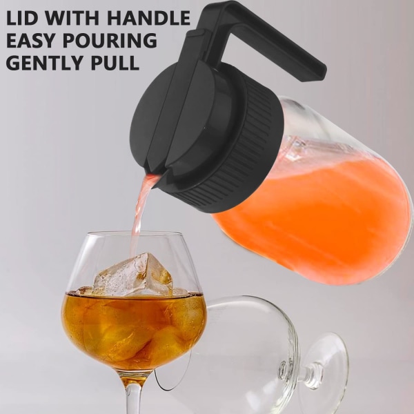 Wide Mouth Mason Jar Hällpip Lock med Handtag, Glas Sirap Dispenser med