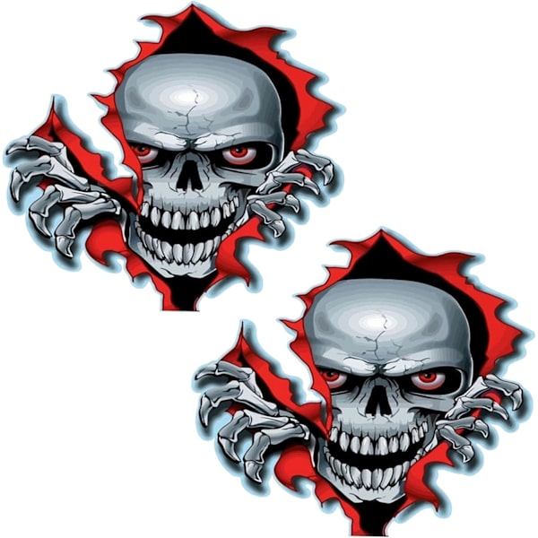 Revet Skull Sticker Horror Skull Stickers Skull Sticker Skull Decal Sticker Vintage Sticker for Motorcycle Bike Scooter or Car 14x15cm 2pcs