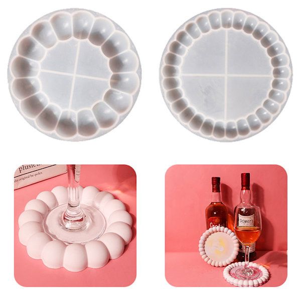 2 stk. Silikonforme, Boblebakkeform Silikon Underkopforme Epoxy Harpiksforme Bakke Rund Blære Til Harpikskunst Underkopforme DIY Te Bakke Bakke