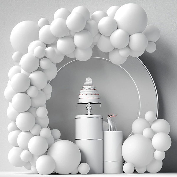 Silver Chrome Ballongset för födelsedag - 118-pack | Dekorationer för möhippa,
