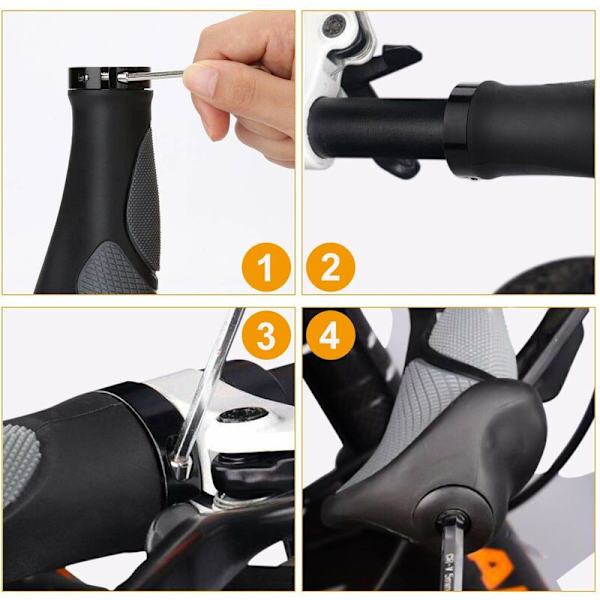 Polkupyörän kahvat, pyörän ohjaustangon kahvat, MTB-kahvat, ergonomiset kahvat, pyörän polkupyörän ohjaustangon kahvat, 22 mm:n liukueste kahvat pyörille-B