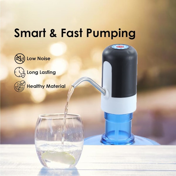 2-pack vattenflaskepumpar, bärbar USB-laddning automatisk elektrisk tappad