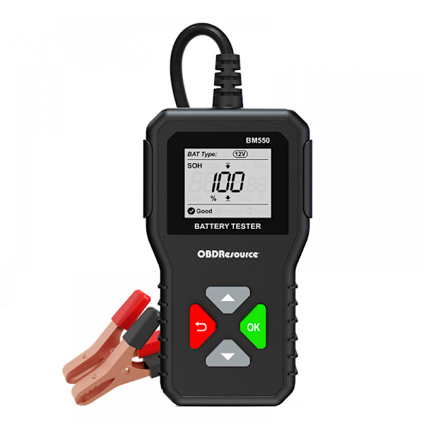 6V 12V 24V AUTO Batteritestare, KINGBOLEN BM550 100-2000 CCA 2-200Ah Automobil Alternatortestare Digital Batterianalysator kompatibel med Bil/Lastbil/Motor