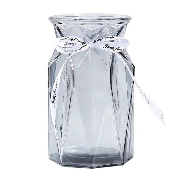 Glassvase, moderne geometrisk midtpunkt - flerfarget gradient dekorativ V