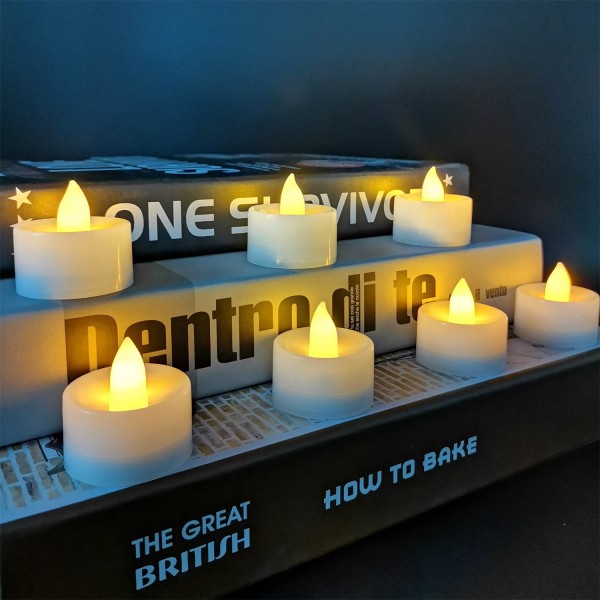 Led-lys, flammefrie lys, julelys, festlys, julebelysning, realistisk lys, batteridrevet