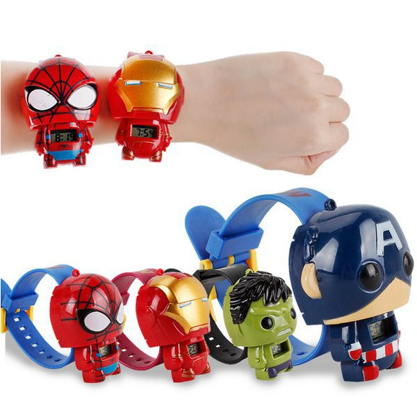 Superhelte Ur - der udvikler sig. Hulk, Spiderman m fl Rød