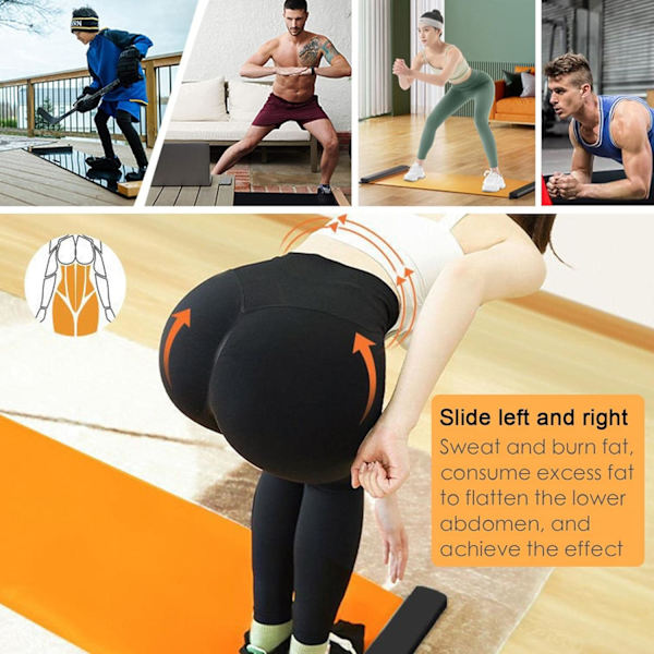 Slide Board, Professionell Slide Board för Träning med Ändstopp, Cross Tr