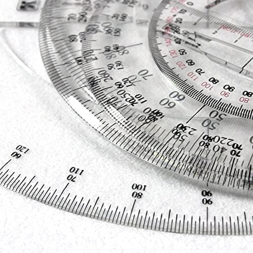 15cm Plast 360 Full Circle Protractor Matematikk Måleverktøy Full Medium Ang