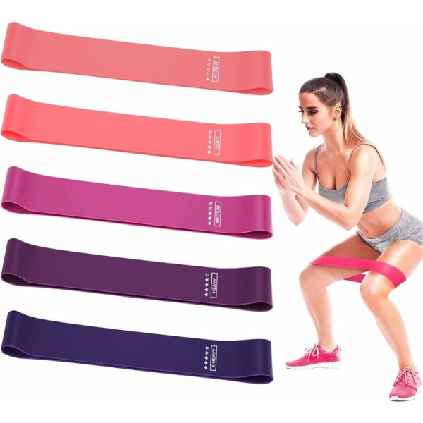 Fitness Resistance Band, [5 Pack] Elastinen Fitness Band Natural Latex Resist