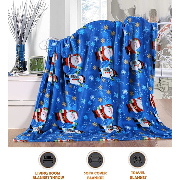 Elegant Comfort Luksuriøs Super Blød Juletrykte Fleece Tæppe - Juletema Hjemmeindretning Fuzzy Varmt og Hyggeligt Tæpper til Vinter Sengetøj, Sofa og G