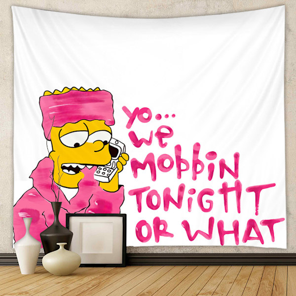 Morsom veggteppe for studentbolig, Yo We Mobbin Tonight Or What, P