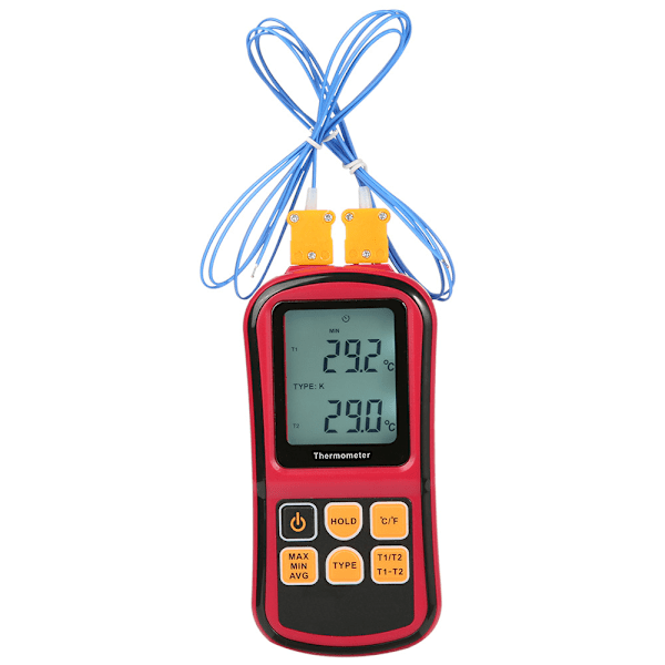 GM1312 Dubbelkanalig Digital Termometer med LCD-Skärm
