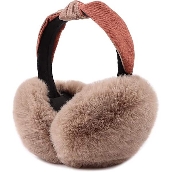Talven naisten korvaläpät Tekoturkis Tyttöjen korvaläpät Lämpimät Unisex Lasten korvasuojat Taitettavat Ulkoilun Poikien korvalämmittimet Naisille Khaki Halkaisija 14,5 cm